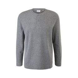 s.Oliver Red Label Long sleeve top with a Henley collar - gray (9730)