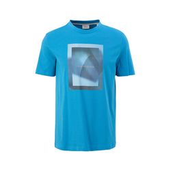 s.Oliver Red Label T-Shirt mit Frontprint - grün/blau (62D2)