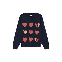 s.Oliver Red Label Knitted jumper with a heart pattern - blue (5952)