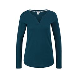 Q/S designed by T-shirt long avec encolure tunique  - bleu (6985)