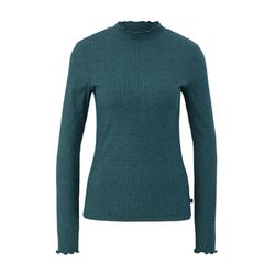 Q/S designed by Viscose stretch long sleeve shirt - green/blue (69W0)