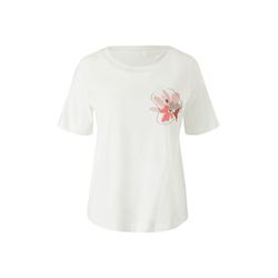 s.Oliver Black Label T-Shirt mit dezentem Print  - beige (02D1)