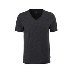 Q/S designed by T-shirt with flame yarn structure  - black (99W0)