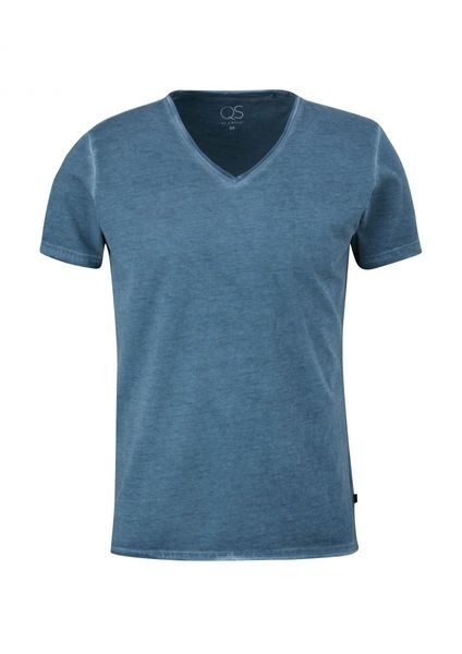 Q/S designed by T-shirt avec col en V  - bleu (5294)