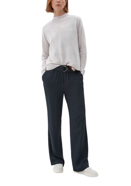 s.Oliver Black Label Wide-leg trousers with a belt - blue (5920)