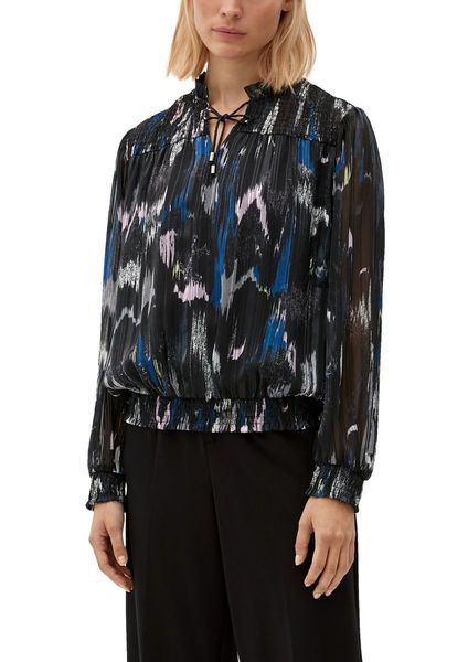 s.Oliver Red Label Blouse with ruffle collar - black (99A1)