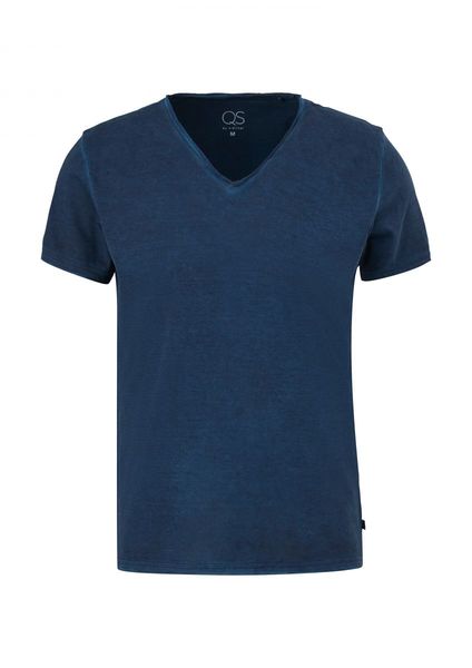 Q/S designed by T-Shirt mit V-Ausschnitt  - blau (5876)