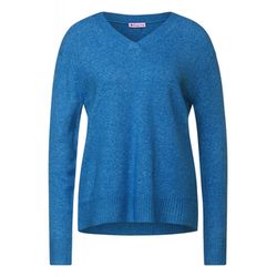 Street One V-neck sweater - blue (14173)