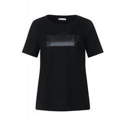 Street One Glitter part print shirt - black (30001)