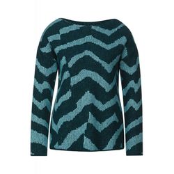 Street One Cosy Pullover mit Muster - blau (24392)