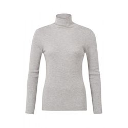 Yaya Long sleeve ribbed turtleneck sweater - gray (99246)