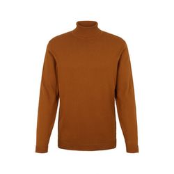 Tom Tailor Pull col roulé en tricot fin - brun (21652)