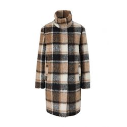 comma Wool blend coat with a checked pattern - brown (84N5)