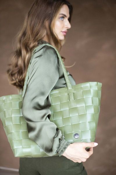 Handed by Recycled plastic shopper - Paris - green (151)