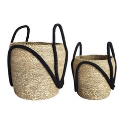 SEMA Design Basket with black details - Primi - beige (Naturel)
