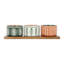 SEMA Design Set aus 3 Schalen und Tablett - weiß/orange/grün (00)