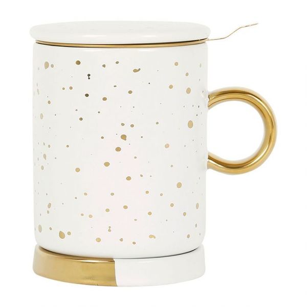 SEMA Design Mug with filter - gold/white (Blanc)