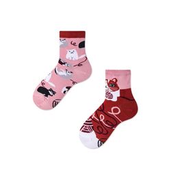 Many Mornings Socks - Playful cat - pink (00)