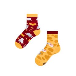 Many Mornings Socks - Mouse and Cheese - red/yellow (00)