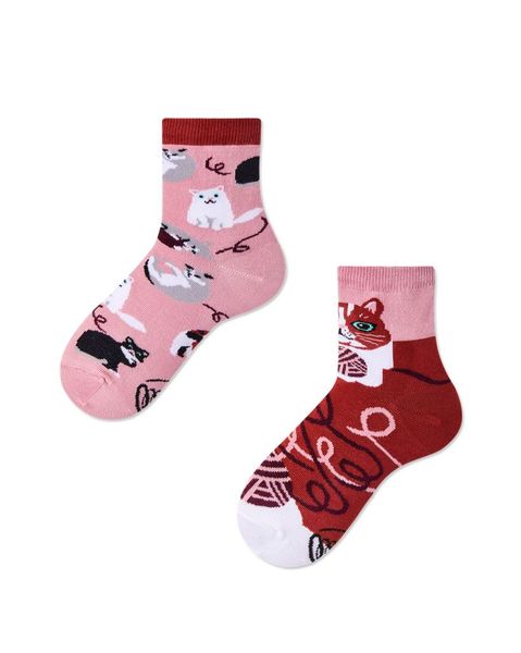 Many Mornings Socken - Playful Cat - pink (00)