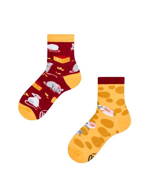 Many Mornings Socken - Mouse and Cheese - rot/gelb (00)