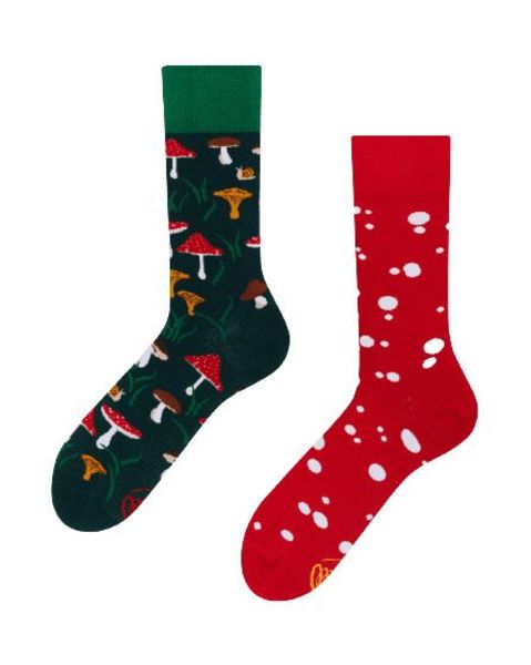 Many Mornings Socks - Meet the shrooms - red/green (00)