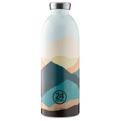 24Bottles Drinking bottle CLIMA (850ml) - cyan/beige (Mountains)