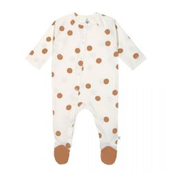 Lässig Baby pajamas with feet GOTS - beige (Ecru)