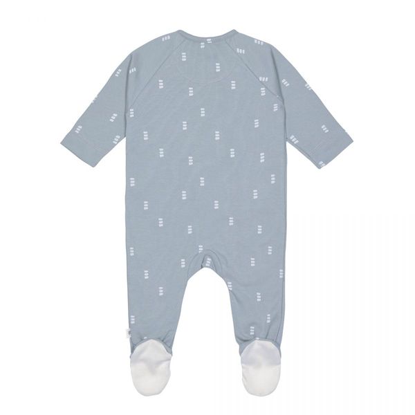 Lässig Baby Schlafanzug mit Füßen GOTS - blau (Bleu)