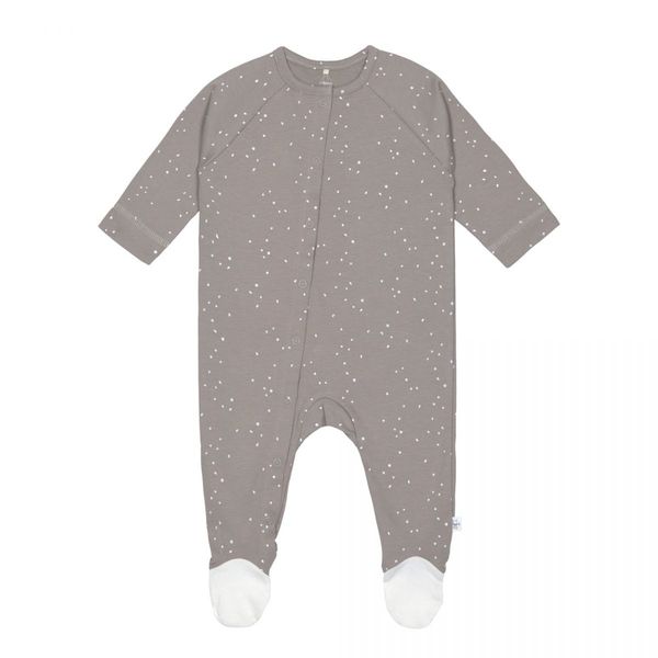 Lässig Baby pajamas with feet GOTS - gray (Taupe)