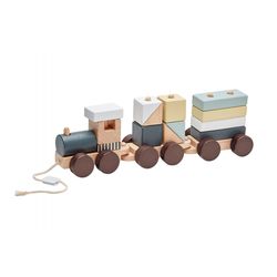 Kids Concept Block train - brown/beige (00)