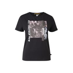 Q/S designed by T-shirt en coton avec imprimé - noir (99D0)
