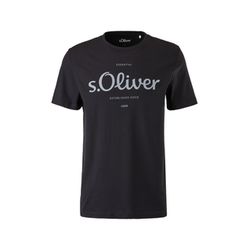 s.Oliver Red Label Regular fit: T-Shirt mit Label-Print - schwarz (99D1)