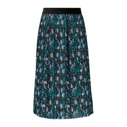 Q/S designed by Pleated skirt with floral allover pattern  - blue (52A2)