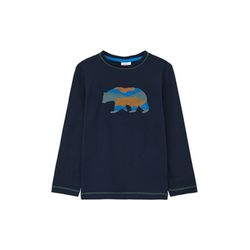 s.Oliver Red Label T-shirt en coton avec broderie d'ours à la mode - bleu (5952)