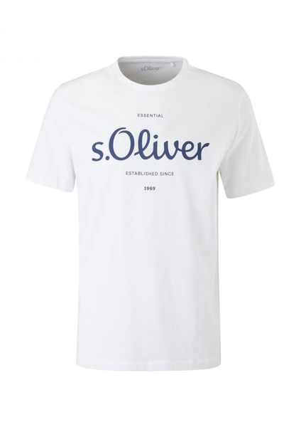 - s.Oliver T-Shirt - 3XL (01D1) mit Label Regular weiß Label-Print Red fit: