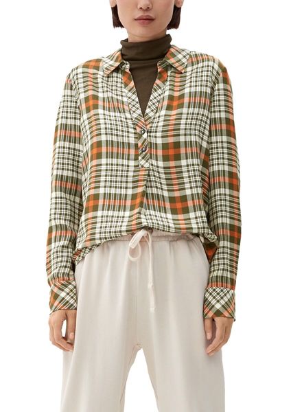 s.Oliver Red Label Blouse with check pattern - green (79N4)