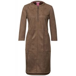 Street One Velor dress with zipper - brown (14251)