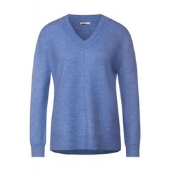 Street One V-neck sweater - blue (14252)