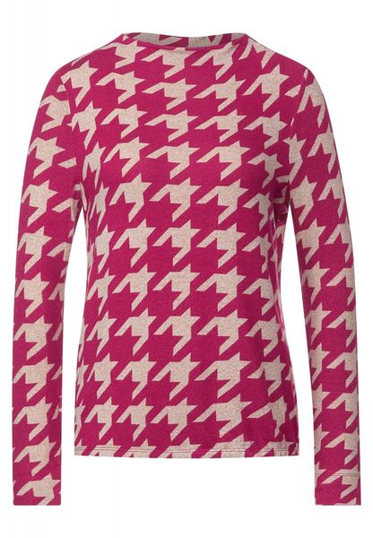 Street One Houndstooth print shirt - pink (24250)
