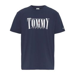 Tommy Jeans Essential T-Shirt mit Logo-Print - blau (C87)