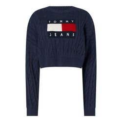 Tommy Jeans Boxy Fit Zopfstrick-Pullover - blau (C87)