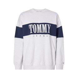 Tommy Jeans Colour-Blocked Logo Embroidery Sweatshirt - gray/blue (PJ4)