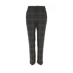 Signe nature CHECKED TROUSERS - gray/brown (8)