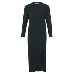 Yaya Ribbed dress with long sleeves - black (94007)