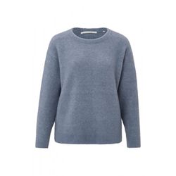 Yaya Round neck sweater with rib knit pattern - blue (73912)