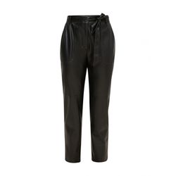 comma Slim : pantalon aspect cuir  - noir (7996)