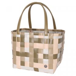 Handed by Recycled plastic shopper - Color Block - green/beige (MIX18)