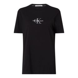 Calvin Klein Jeans Schmales Logo-T-Shirt Aus Bio-Baumwolle - schwarz (BEH)
