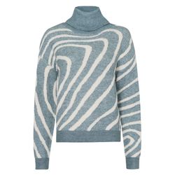 Zero Knit sweater with turtleneck - blue/beige (9876)